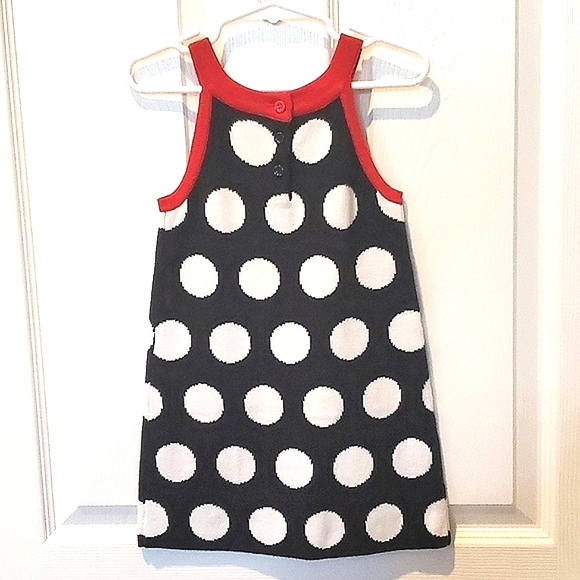 NWT Gymboree Black White Red Tank Polka Dot Sweater Dress Toddler Girls Size 3T - Picture 3 of 9